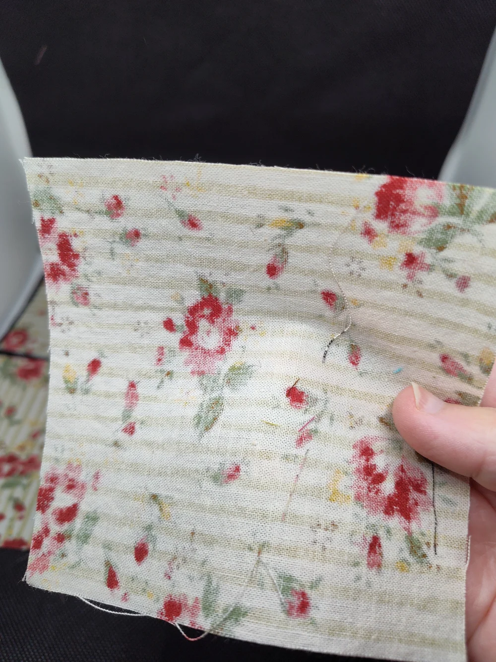 Four 4.50 INCH Rose Cotton Fabric SQUARES